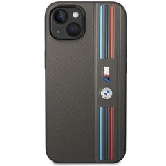 Etui BMW BMHCP14M22PPMA iPhone 14 Plus 6,7" szary|grey Tricolor M Collection cena un informācija | Telefonu vāciņi, maciņi | 220.lv