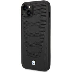 Etui BMW BMHCP14S22RPSK iPhone 14 6,1" czarny|black Leather Seats Pattern cena un informācija | Telefonu vāciņi, maciņi | 220.lv