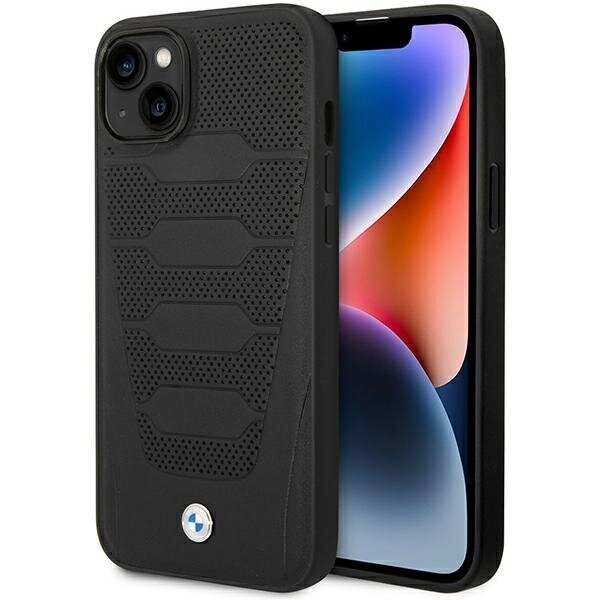 Etui BMW BMHCP14S22RPSK iPhone 14 6,1" czarny|black Leather Seats Pattern цена и информация | Telefonu vāciņi, maciņi | 220.lv