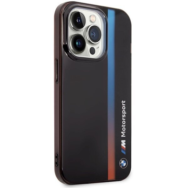 Etui BMW BMHCP14X22HVGV iPhone 14 Pro Max 6.7" czarny|black IML Tricolor Stripe cena un informācija | Telefonu vāciņi, maciņi | 220.lv