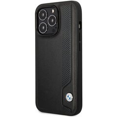 Etui BMW BMHCP14X22RBDK iPhone 14 Pro Max 6,7" czarny|black hardcase Leather Blue Dots цена и информация | Чехлы для телефонов | 220.lv
