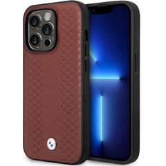 Etui BMW BMHCP14X22RFGR iPhone 14 Pro Max 6,7" burgundowy|burgundy Leather Diamond Pattern цена и информация | Чехлы для телефонов | 220.lv