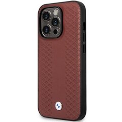 Etui BMW BMHCP14X22RFGR iPhone 14 Pro Max 6,7" burgundowy|burgundy Leather Diamond Pattern цена и информация | Чехлы для телефонов | 220.lv