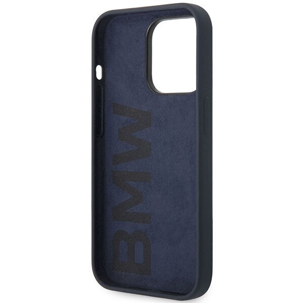 Etui BMW BMHCP14XSILNA iPhone 14 Pro Max 6,7" granatowy|navy Silicone Metal Logo cena un informācija | Telefonu vāciņi, maciņi | 220.lv