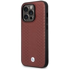 Etui BMW BMHMP14L22RFGR iPhone 14 Pro 6,1" burgundowy|burgundy Leather Diamond Pattern MagSafe цена и информация | Чехлы для телефонов | 220.lv