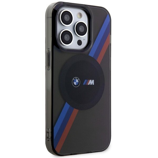 Etui BMW BMHMP14LHDTK iPhone 14 Pro 6.1" szary|grey Tricolor Stripes MagSafe cena un informācija | Telefonu vāciņi, maciņi | 220.lv