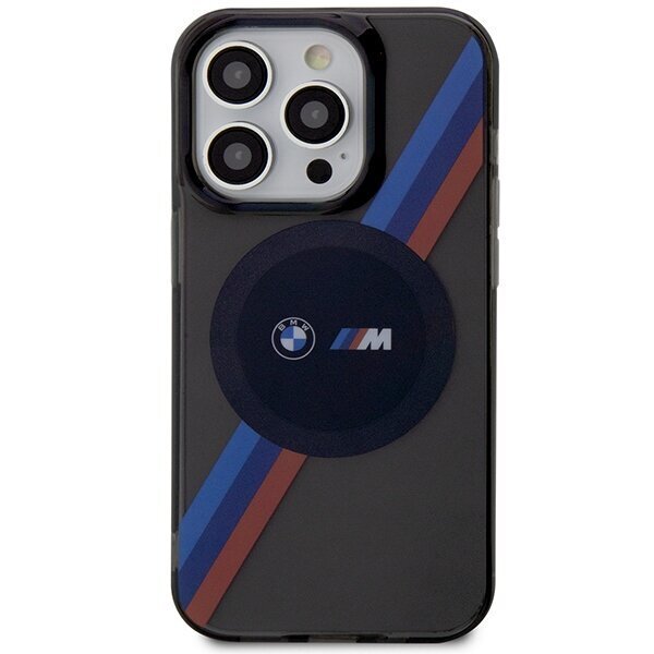 Etui BMW BMHMP14LHDTK iPhone 14 Pro 6.1" szary|grey Tricolor Stripes MagSafe cena un informācija | Telefonu vāciņi, maciņi | 220.lv