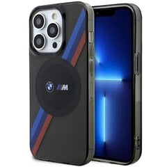 Etui BMW BMHMP14LHDTK iPhone 14 Pro 6.1" szary|grey Tricolor Stripes MagSafe cena un informācija | Telefonu vāciņi, maciņi | 220.lv