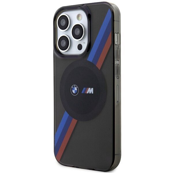 Etui BMW BMHMP14LHDTK iPhone 14 Pro 6.1" szary|grey Tricolor Stripes MagSafe cena un informācija | Telefonu vāciņi, maciņi | 220.lv