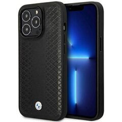 Etui BMW BMHMP14X22RFGK iPhone 14 Pro Max 6,7" czarny|black Leather Diamond Pattern MagSafe цена и информация | Чехлы для телефонов | 220.lv