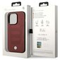 Etui BMW BMHMP14X22RPSR iPhone 14 Pro Max 6,7" burgundowy|burgundy Leather Seats Pattern MagSafe цена и информация | Telefonu vāciņi, maciņi | 220.lv