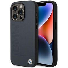 Etui BMW BMHMP14XSLLNA iPhone 14 Pro Max 6,7" granatowy|navy hardcase Leather Hot Stamp MagSafe cena un informācija | Telefonu vāciņi, maciņi | 220.lv