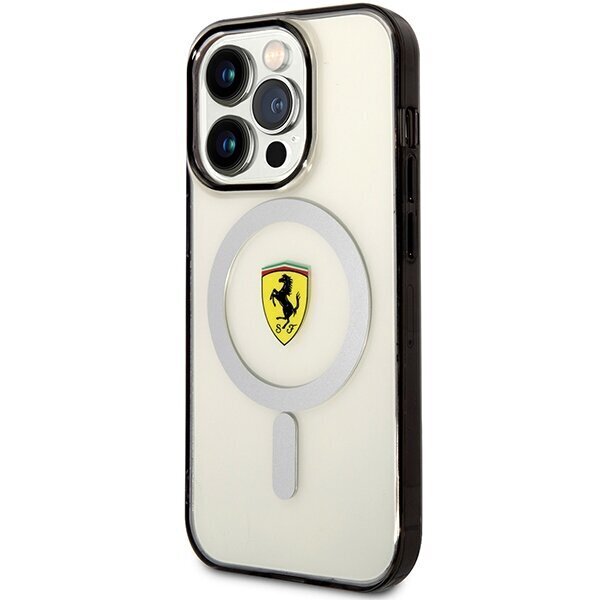 Ferrari FEHMP14LURKT iPhone 14 Pro 6,1" przezroczysty|transparent hardcase Outline Magsafe cena un informācija | Telefonu vāciņi, maciņi | 220.lv