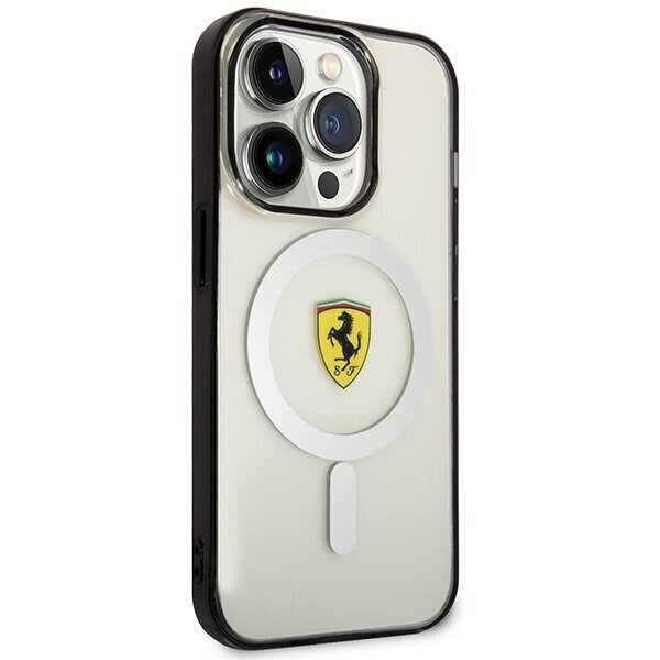 Ferrari FEHMP14XURKT iPhone 14 Pro Max 6.7" przezroczysty|transparent hardcase Outline Magsafe cena un informācija | Telefonu vāciņi, maciņi | 220.lv