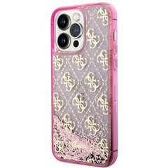 Guess GUHCP14LLC4PSGP iPhone 14 Pro 6.1" różowy|pink hardcase Liquid Glitter 4G Transculent cena un informācija | Telefonu vāciņi, maciņi | 220.lv