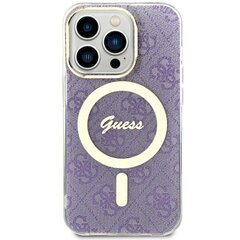 Guess GUHMP14LH4STU iPhone 14 Pro 6.1" purpurowy|purple hardcase 4G MagSafe cena un informācija | Telefonu vāciņi, maciņi | 220.lv
