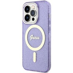 Guess GUHMP14LHCMCGU iPhone 14 Pro 6.1" purpurowy|purple hardcase Glitter Gold MagSafe cena un informācija | Telefonu vāciņi, maciņi | 220.lv