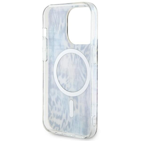 Guess GUHMP14LHLEOPWB iPhone 14 Pro 6.1" niebieski|blue hardcase Leopard MagSafe cena un informācija | Telefonu vāciņi, maciņi | 220.lv