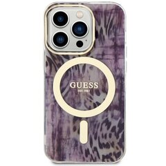 Guess GUHMP14LHLEOPWP iPhone 14 Pro 6.1" różowy|pink hardcase Leopard MagSafe цена и информация | Чехлы для телефонов | 220.lv