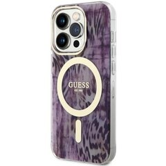 Guess GUHMP14LHLEOPWP iPhone 14 Pro 6.1" różowy|pink hardcase Leopard MagSafe cena un informācija | Telefonu vāciņi, maciņi | 220.lv