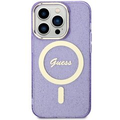 Guess GUHMP14XHCMCGU iPhone 14 Pro Max 6.7" purpurowy|purple hardcase Glitter Gold MagSafe цена и информация | Чехлы для телефонов | 220.lv