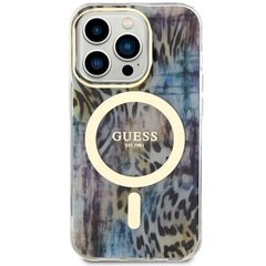 Guess GUHMP14XHLEOPWB iPhone 14 Pro Max 6.7" niebieski|blue hardcase Leopard MagSafe цена и информация | Чехлы для телефонов | 220.lv