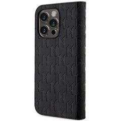 Karl Lagerfeld KLBKP14LSAKLHPK iPhone 14 Pro 6.1" bookcase czarny|black Saffiano Monogram cena un informācija | Telefonu vāciņi, maciņi | 220.lv