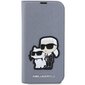 Karl Lagerfeld KLBKP14XSANKCPG iPhone 14 Pro Max 6.7" bookcase srebrny|silver Saffiano Karl & Choupette цена и информация | Telefonu vāciņi, maciņi | 220.lv