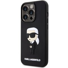 Чехол Karl Lagerfeld KLHCP14L3DRKINK для iPhone 14 Pro 6.1" hardcase Rubber Ikonik 3D, черный цена и информация | Чехлы для телефонов | 220.lv