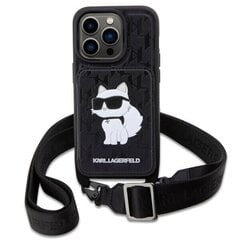 Karl Lagerfeld KLHCP14LCSAKHPCK iPhone 14 Pro 6.1" hardcase czarny|black Crossbody Saffiano Monogram Choupette цена и информация | Чехлы для телефонов | 220.lv