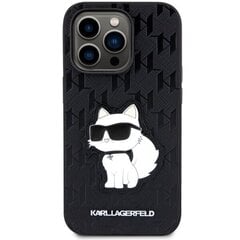 Чехол Karl Lagerfeld KLHCP14LSAKHPCK для iPhone 14 Pro 6.1" Saffiano Monogram Choupette, черный цена и информация | Чехлы для телефонов | 220.lv