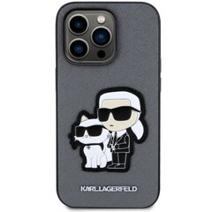 Karl Lagerfeld KLHCP14LSANKCPG iPhone 14 Pro 6.1" hardcase srebrny|silver Saffiano Karl & Choupette cena un informācija | Telefonu vāciņi, maciņi | 220.lv