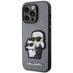 Karl Lagerfeld KLHCP14LSANKCPG iPhone 14 Pro 6.1" hardcase srebrny|silver Saffiano Karl & Choupette цена и информация | Чехлы для телефонов | 220.lv