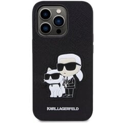 Чехол Karl Lagerfeld KLHCP14LSANKCPK для iPhone 14 Pro 6.1" hardcase Saffiano Karl & Choupette, черный цена и информация | Чехлы для телефонов | 220.lv