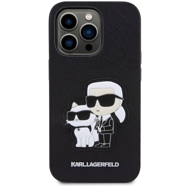 Karl Lagerfeld KLHCP14LSANKCPK iPhone 14 Pro 6.1" hardcase czarny|black Saffiano Karl & Choupette cena un informācija | Telefonu vāciņi, maciņi | 220.lv
