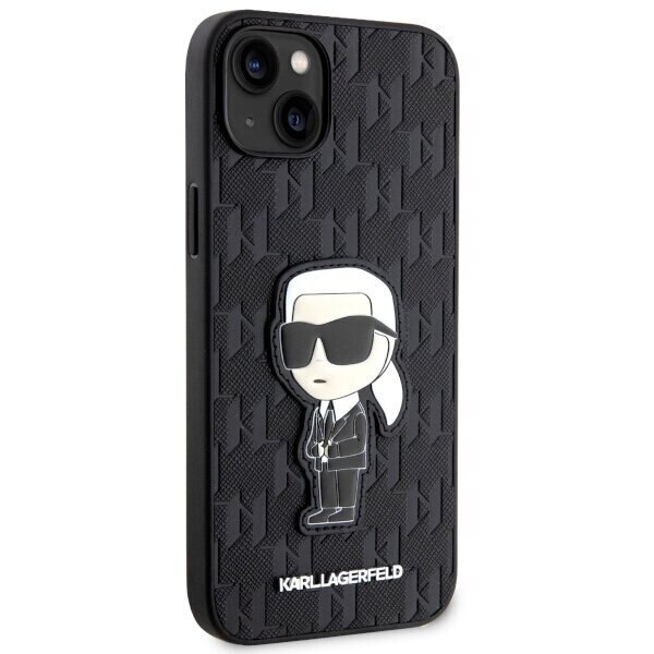 Karl Lagerfeld KLHCP14MSAKHPKK iPhone 14 Plus 6.7" czarny|black Saffiano Monogram Ikonik cena un informācija | Telefonu vāciņi, maciņi | 220.lv