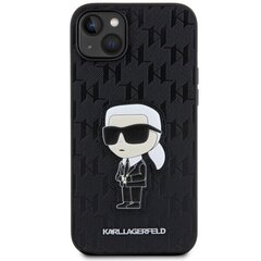 Karl Lagerfeld KLHCP14MSAKHPKK iPhone 14 Plus 6.7" czarny|black Saffiano Monogram Ikonik cena un informācija | Telefonu vāciņi, maciņi | 220.lv