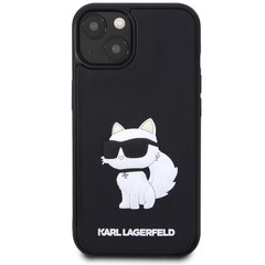 Karl Lagerfeld KLHCP14S3DRKHNK iPhone 14 6.1" czarny|black hardcase Rubber Choupette 3D cena un informācija | Telefonu vāciņi, maciņi | 220.lv