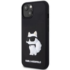Чехол Karl Lagerfeld KLHCP14S3DRKHNK для iPhone 14 6.1" hardcase Rubber Choupette 3D, черный цена и информация | Чехлы для телефонов | 220.lv