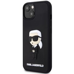 Чехол Karl Lagerfeld KLHCP14S3DRKINK для iPhone 14 6.1" hardcase Rubber Ikonik 3D, черный цена и информация | Чехлы для телефонов | 220.lv