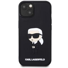 Karl Lagerfeld KLHCP14S3DRKINK iPhone 14 6.1" czarny|black hardcase Rubber Ikonik 3D cena un informācija | Telefonu vāciņi, maciņi | 220.lv
