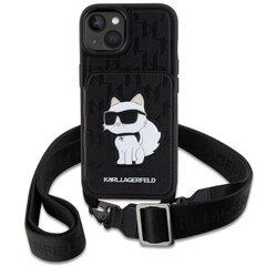 Karl Lagerfeld KLHCP14SCSAKHPCK iPhone 14 6.1" hardcase czarny|black Crossbody Saffiano Monogram Choupette цена и информация | Чехлы для телефонов | 220.lv