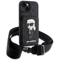 Karl Lagerfeld KLHCP14SCSAKHPKK iPhone 14 6.1" hardcase czarny|black Crossbody Saffiano Monogram Ikonik цена и информация | Чехлы для телефонов | 220.lv