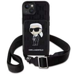 Karl Lagerfeld KLHCP14SCSAKHPKK iPhone 14 6.1" hardcase czarny|black Crossbody Saffiano Monogram Ikonik цена и информация | Чехлы для телефонов | 220.lv