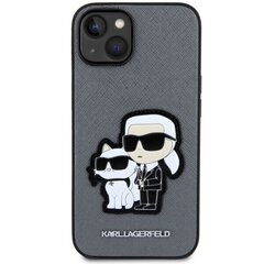 Karl Lagerfeld KLHCP14SSANKCPG iPhone 14 6.1" hardcase srebrny|silver Saffiano Karl & Choupette cena un informācija | Telefonu vāciņi, maciņi | 220.lv