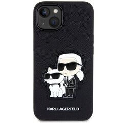 Karl Lagerfeld KLHCP14SSANKCPK iPhone 14 6.1" hardcase czarny|black Saffiano Karl & Choupette cena un informācija | Telefonu vāciņi, maciņi | 220.lv