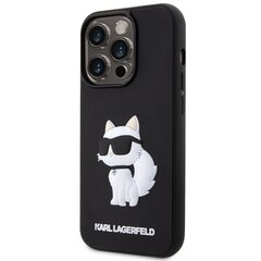 Чехол Karl Lagerfeld KLHCP14X3DRKHNK для iPhone 14 Pro Max 6.7" hardcase Rubber Choupette 3D, черный цена и информация | Чехлы для телефонов | 220.lv