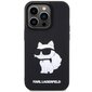 Karl Lagerfeld KLHCP14X3DRKHNK iPhone 14 Pro Max 6.7" czarny|black hardcase Rubber Choupette 3D cena un informācija | Telefonu vāciņi, maciņi | 220.lv