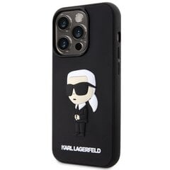 Чехол Karl Lagerfeld KLHCP14X3DRKINK для iPhone 14 Pro Max 6.7" hardcase Rubber Ikonik 3D, черный цена и информация | Чехлы для телефонов | 220.lv