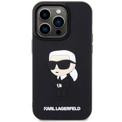 Karl Lagerfeld KLHCP14X3DRKINK iPhone 14 Pro Max 6.7" czarny|black hardcase Rubber Ikonik 3D cena un informācija | Telefonu vāciņi, maciņi | 220.lv